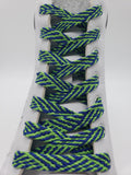 Flat Herringbone Shoelaces - Green and Blue