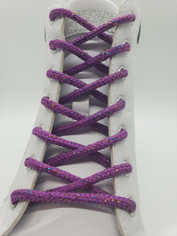 Round Sparkle Shoelaces - Light Purple