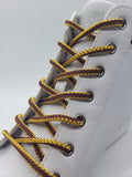 Round Striped Shoelaces - Yellow & Brown