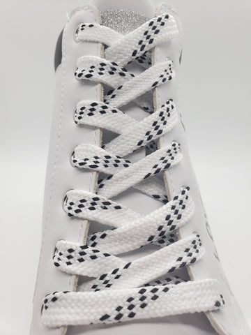 Premium Sport Laces - White with Black Accents