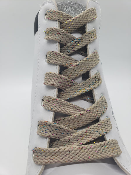 Flat Sparkle Shoelaces- Tan
