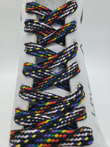 Mid Width Pride Shoelaces - LGBTQ+ Flag Colors