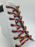 Round 'Plaid' Shoelaces - Red, Yellow, Blue