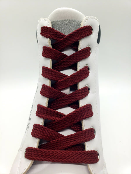 Flat Solid Shoelaces - Maroon