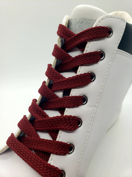 Flat Solid Shoelaces - Maroon