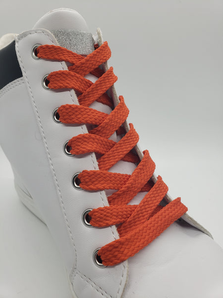 Flat Solid Shoelaces - Orange