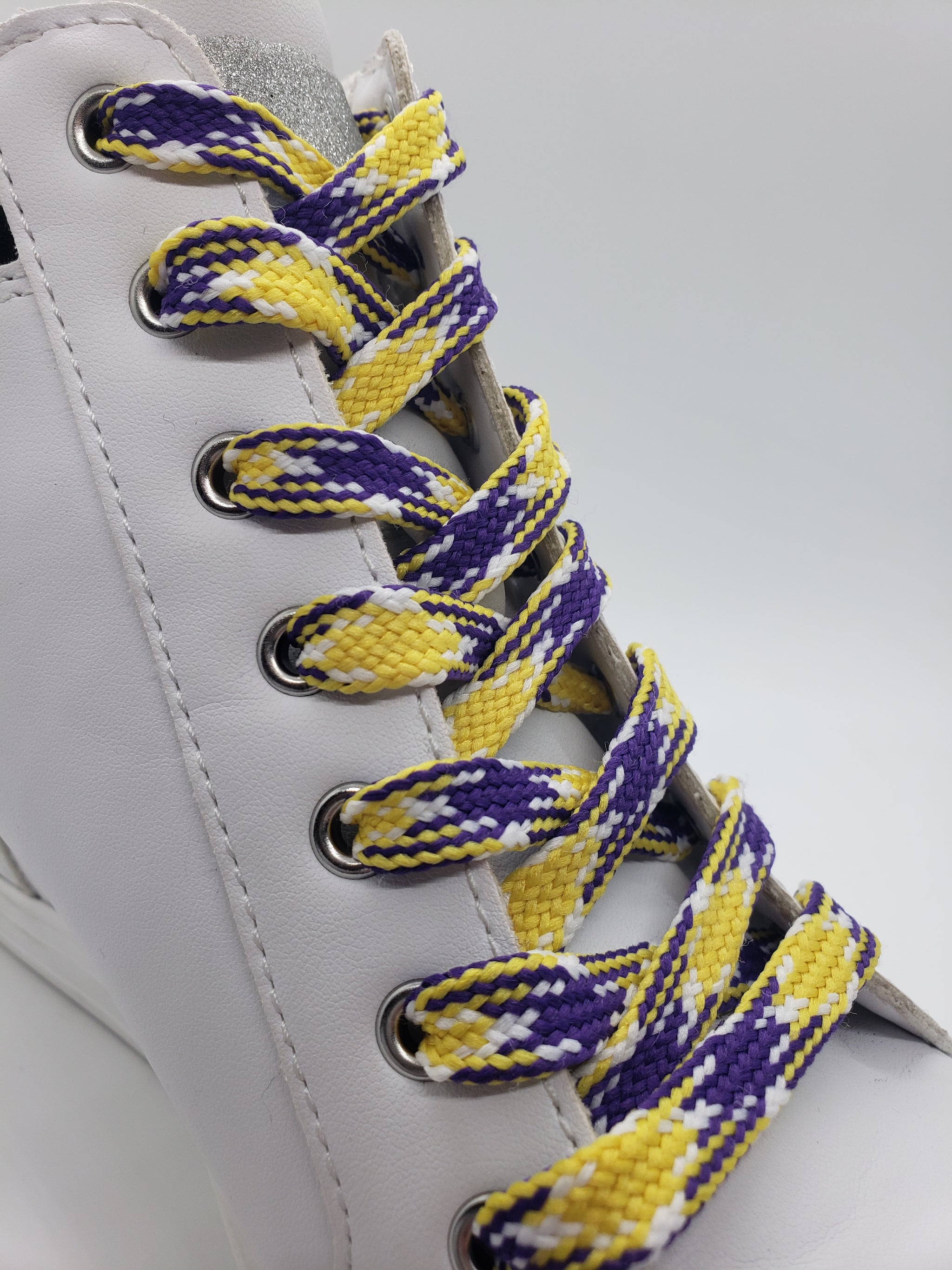 Premium Sport Laces - Gold, Purple and White – The Shoe Lace