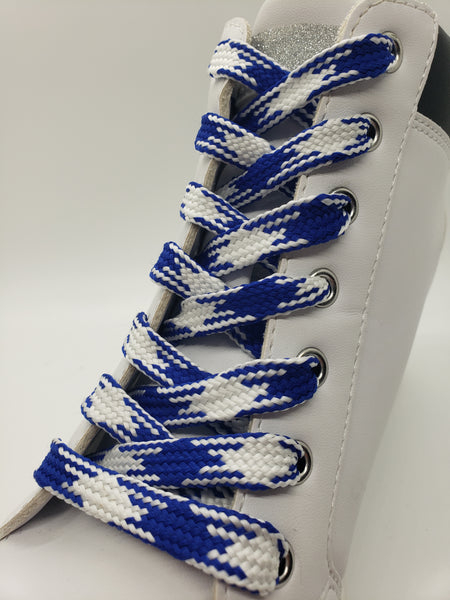 Premium Argyle Laces - Royal Blue and White