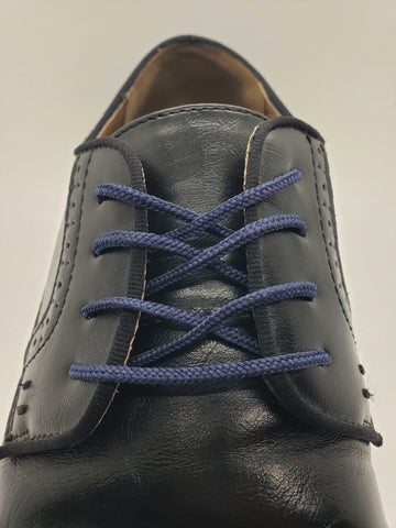 Round Dress Shoelaces - Navy Blue