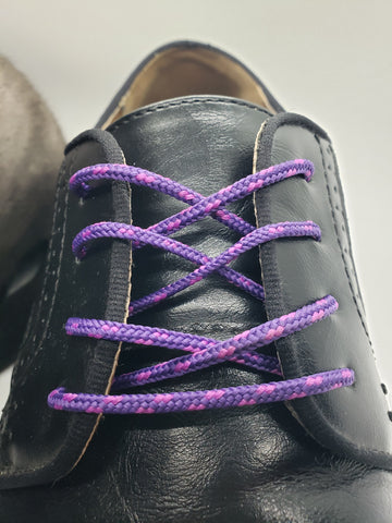 Round Dress Shoelaces - Purple with Light Purple Accents