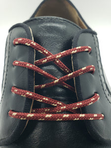 Round Dress Shoelaces - Maroon with Tan Accents