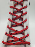 Round Classic Shoelaces - Red with Black Accents