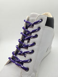 Round Classic Shoelaces - Purple with White Accents