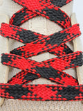 Flat Argyle Shoelaces - Black and Red