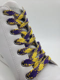 Flat Argyle Shoelaces - Purple and Yellow