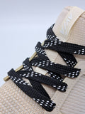 Premium Sport Laces - Black with White Accents