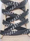 Premium Sport Laces - Black with White Accents