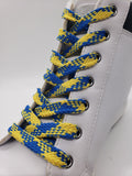 Flat Argyle Ukraine Flag Shoelaces - Blue and Yellow