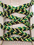 Hybrid Shoelaces- Green black and yellow