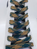 Premium Argyle Laces - Dark Teal and Champagne Gold