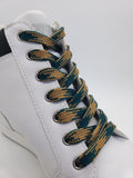 Premium Argyle Laces - Dark Teal and Champagne Gold