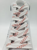 Premium Sport Laces - White with Orange Accents