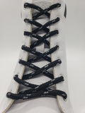Round Classic Shoelaces - Black with Dark Gray Accents
