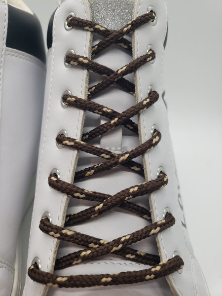 Round Classic Shoelaces - Brown with Toast Accents