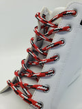 Round 'Plaid' Shoelaces - Red, White and Black