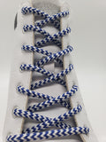 Round Chevron Shoelaces - Blue and White