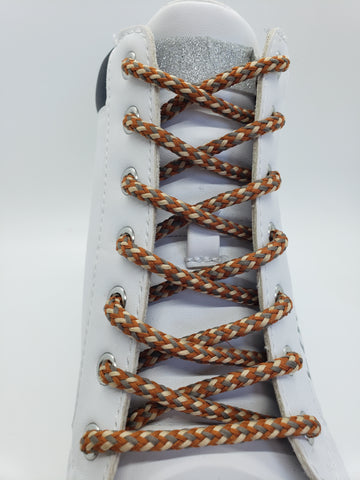 Round Autumn Shoelaces - Sorrel, Copper and Toast