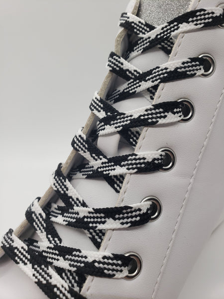 Flat Dress Shoelaces - Black and White