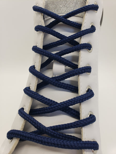 Round Solid Shoelaces - Navy Blue