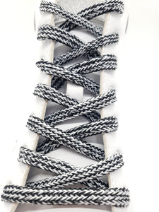 Hybrid Tweed Shoelaces - Black and White