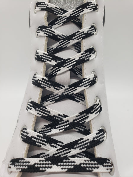 Flat Dress Shoelaces - Black and White