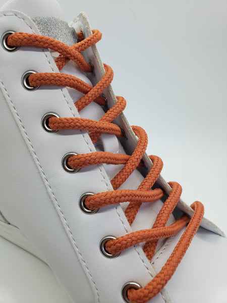 Round Solid Shoelaces - Coral