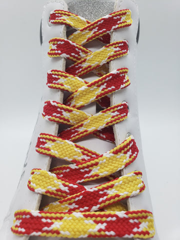 Premium Sport Laces - Gold, Red and White