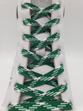 Flat Dress Shoelaces - Green and White