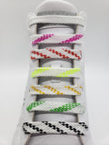 Flat Glow in the Dark Shoelaces - Pink and White