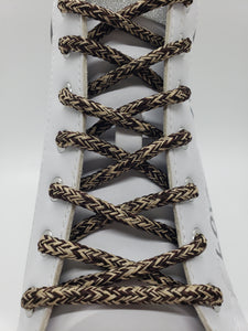 Round Tweed Shoelaces - Brown and Tan