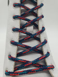 Round 'Plaid' Shoelaces - Navy, Red and Teal