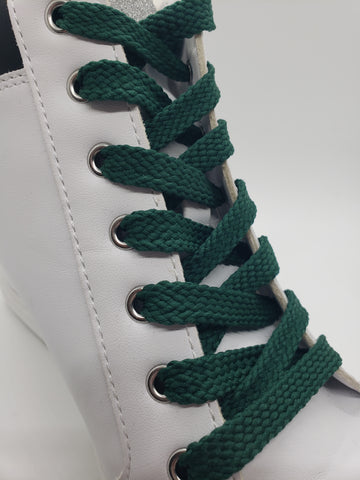 Flat Solid Shoelaces - Forest Green