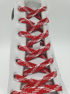 Flat Dress Shoelaces - Red and White