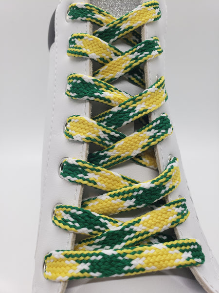 Premium Sport Laces - Gold, Green and White