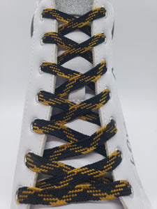 Flat Dress Shoelaces - Black and Gold