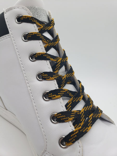 Flat Dress Shoelaces - Black and Gold