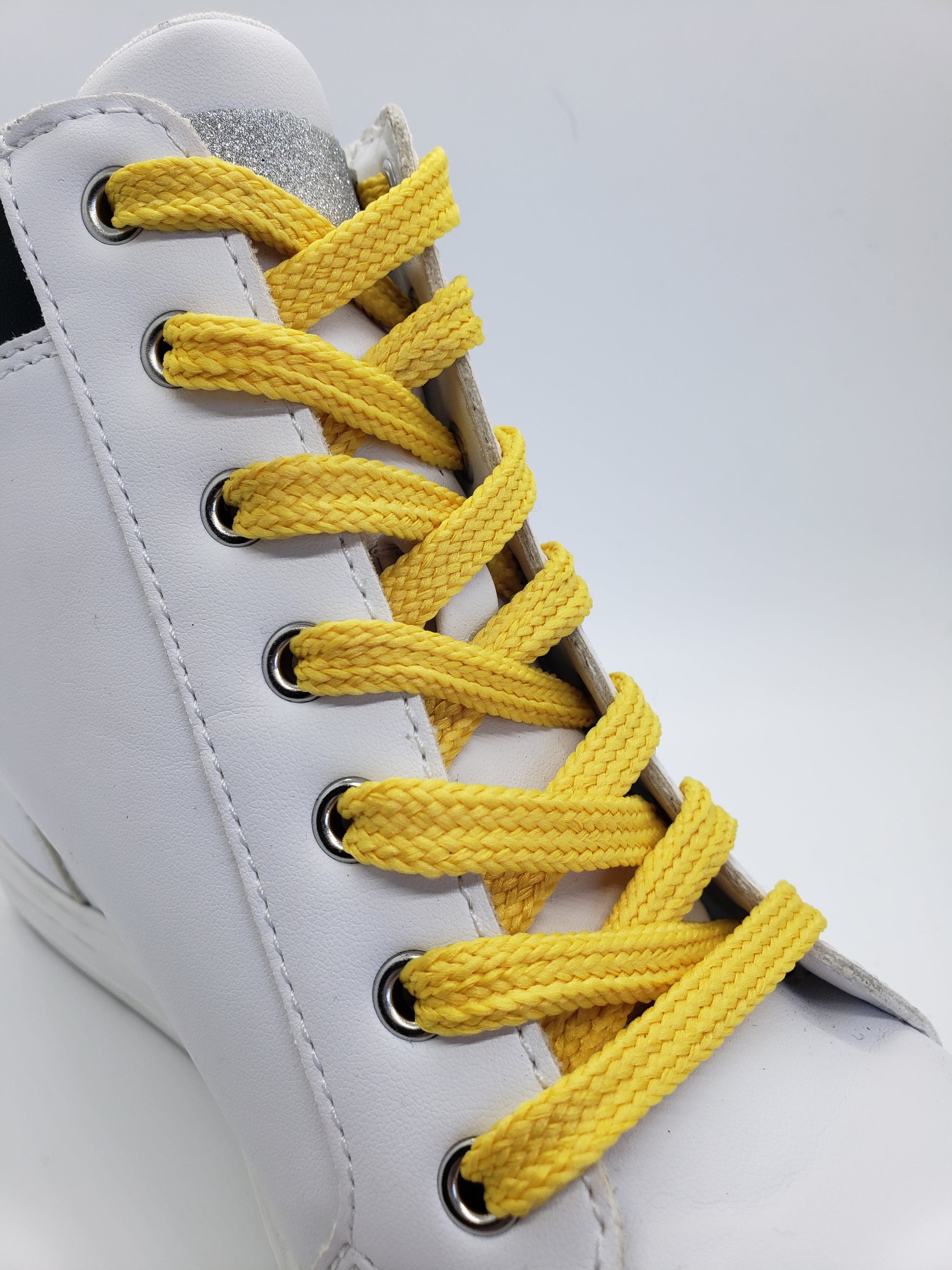 Flat Solid Shoelaces - Yellow – The Shoe Lace Factory