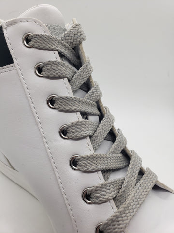 Flat Solid Shoelaces - Light Gray