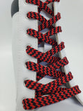 Hybrid Chevron Shoelaces - Red and Black