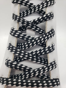 Hybrid Shoelaces - Black with White